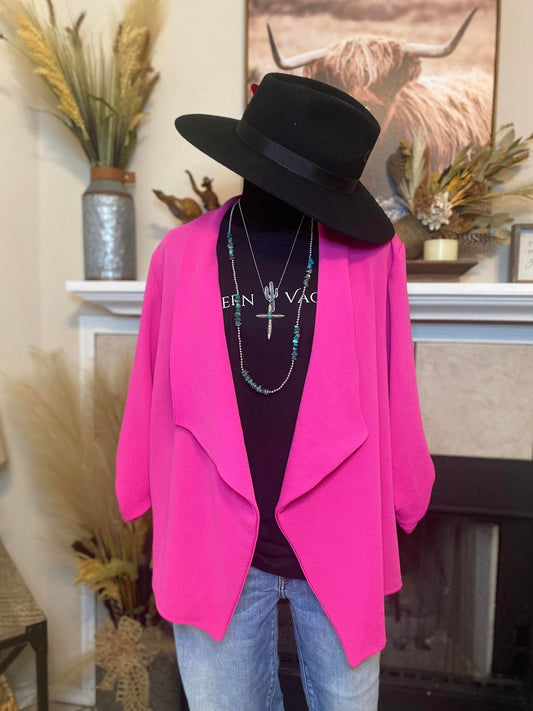 Open Front Pink Jacket